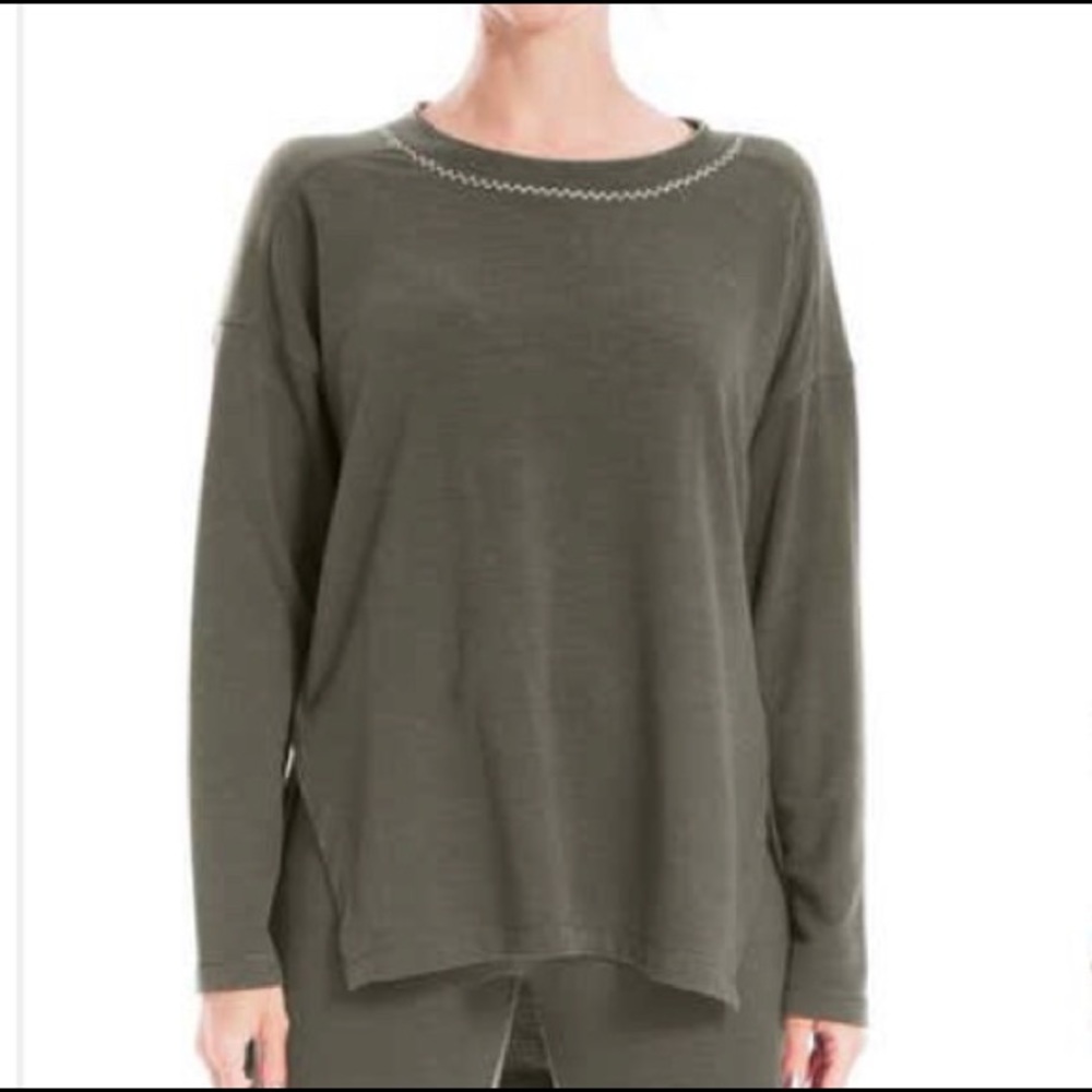 Max Studio Dolman Sleeve Hi Lo Pullover
